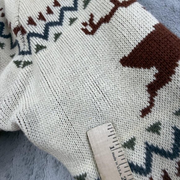 Vintage International Jacket Mens Small Reversible Deer Knit Lined 80s - Picture 9 of 16